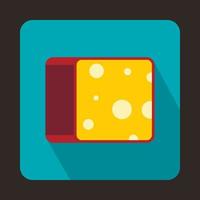 Cheese icon in flat style vector