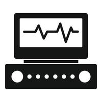 icono de equipo de electrocardiograma, estilo simple vector