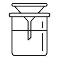 Funnel flask icon, outline style vector