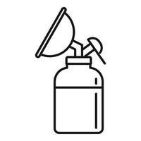 Compact breast pump icon, outline style vector