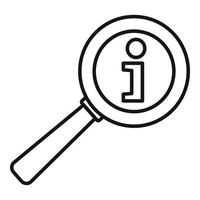 Guide magnifier icon, outline style vector