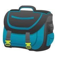 Classic backpack icon, cartoon style vector