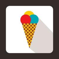 icono de helado, estilo plano vector