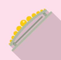 Girl barrette icon, flat style vector