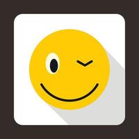 Eyewink emoticon icon, flat style vector