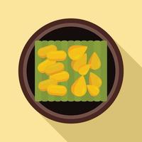 Thai food seeds icon, flat style vector