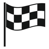 icono de bandera de acabado, estilo simple vector
