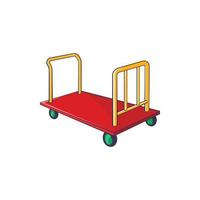 Baggage cart icon in cartoon style vector