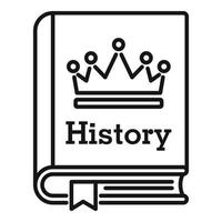 University history book icon, outline style vector