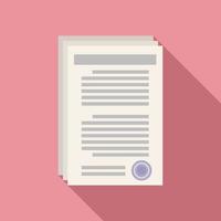 Notary documents icon, flat style vector