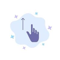 Up Finger Gesture Gestures Hand Blue Icon on Abstract Cloud Background vector