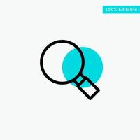 Glass Look Magnifying Search turquoise highlight circle point Vector icon