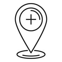 Hospital gps location icon, outline style vector