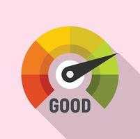 Good dial level icon, flat style vector