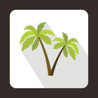 Two palms icon in flat style vector