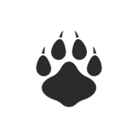 Dog and cat paws with sharp claws. cute animal footprints png