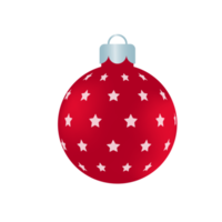 röd jul boll med vit mönster för jul firande png