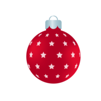 boule de noël rouge avec motif blanc pour la fête de noël png