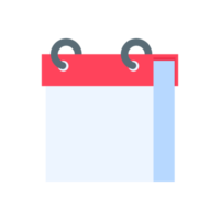 Calendar icon. A red calendar for reminders of appointments and important festivals in the year. png