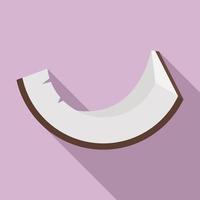 Coconut slice icon, flat style vector