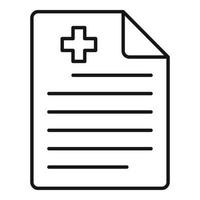 Private clinic paper icon, outline style vector