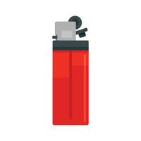 Plastic cigarette lighter icon, flat style vector