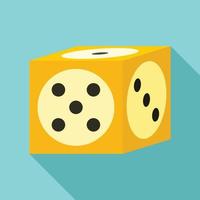 Vegas dice icon, flat style vector