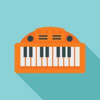 icono de juguete de piano, estilo plano vector