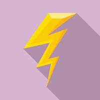 Flash lightning bolt icon, flat style vector