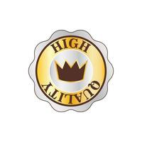 High quality golden label with crown icon vector