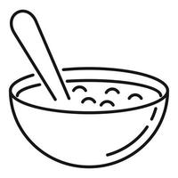 Bowl oats grains icon, outline style vector