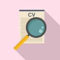 Internship cv paper icon, flat style vector