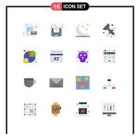 16 Flat Color concept for Websites Mobile and Apps statistics chart nature science artificial Editable Pack of Creative Vector Design Elements