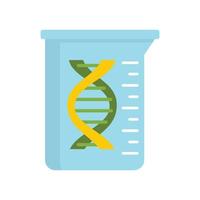 Dna flask icon, flat style vector