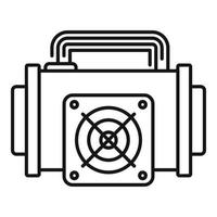 Crypto mining icon, outline style vector