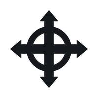 Arrows target icon, simple style vector