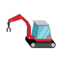 Hydraulic crane icon, cartoon style vector