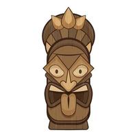 Aztec idol icon, cartoon style vector