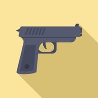 Policeman gun icon, flat style vector