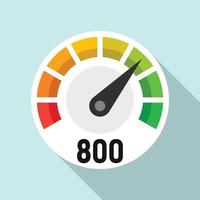Progress credit score icon, flat style vector