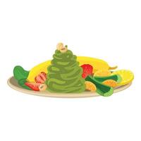 espinacas con icono de frutas y verduras, estilo de dibujos animados vector