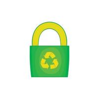 Eco bag icon, cartoon style vector