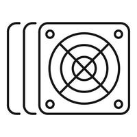 Mining farm cooler icon, outline style vector