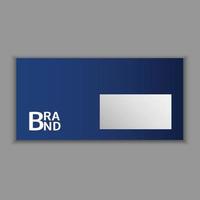 Brand blue envelope icon, realistic style vector