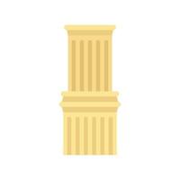 Ancient column icon, flat style vector