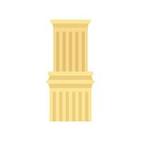 Ancient column icon, flat style vector