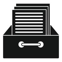 icono de documentos de archivo, estilo simple vector