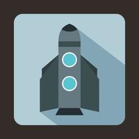 Rocket icon, flat style vector