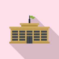 College building icon, flat style vector
