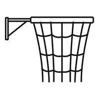 icono de canasta de baloncesto, estilo de esquema vector